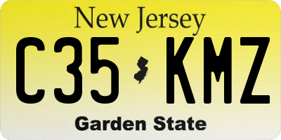 NJ license plate C35KMZ