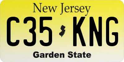 NJ license plate C35KNG