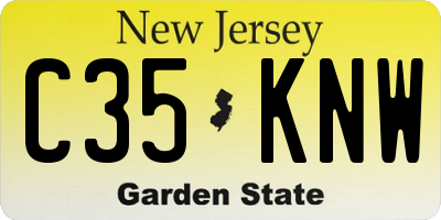 NJ license plate C35KNW