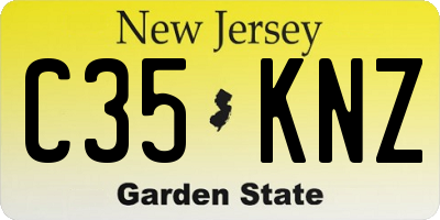 NJ license plate C35KNZ