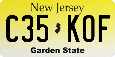 NJ license plate C35KOF