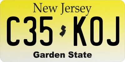 NJ license plate C35KOJ