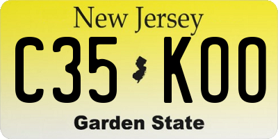 NJ license plate C35KOO