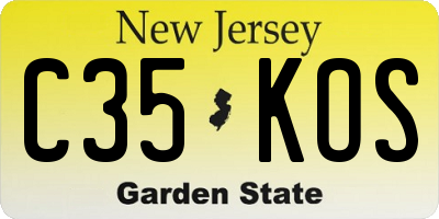 NJ license plate C35KOS