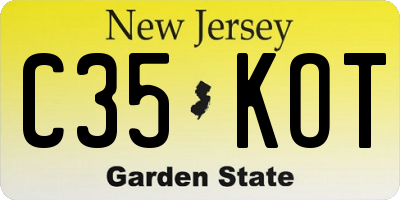 NJ license plate C35KOT