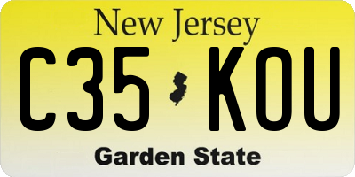 NJ license plate C35KOU
