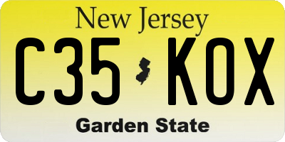 NJ license plate C35KOX