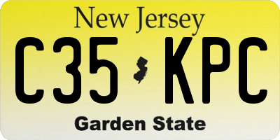 NJ license plate C35KPC