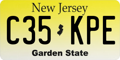 NJ license plate C35KPE