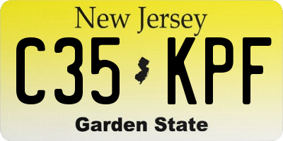 NJ license plate C35KPF