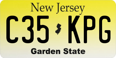 NJ license plate C35KPG
