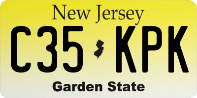 NJ license plate C35KPK