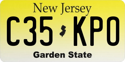 NJ license plate C35KPO