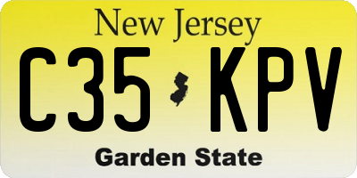 NJ license plate C35KPV