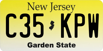 NJ license plate C35KPW