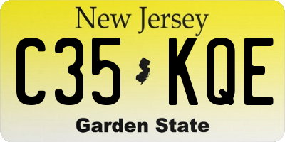 NJ license plate C35KQE