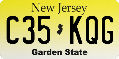 NJ license plate C35KQG