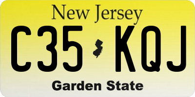 NJ license plate C35KQJ