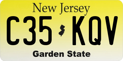 NJ license plate C35KQV