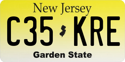 NJ license plate C35KRE