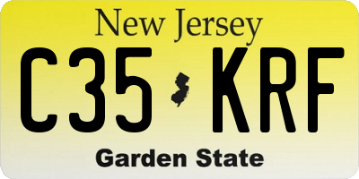 NJ license plate C35KRF
