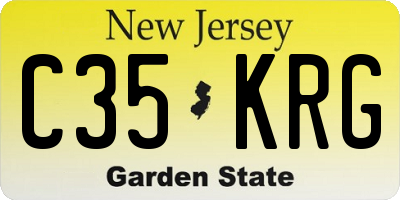 NJ license plate C35KRG