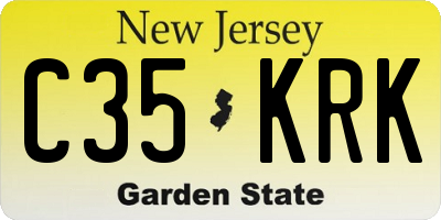 NJ license plate C35KRK