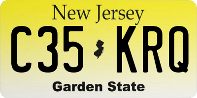 NJ license plate C35KRQ
