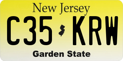 NJ license plate C35KRW