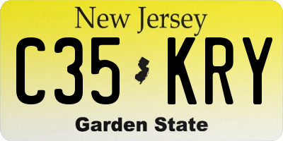 NJ license plate C35KRY