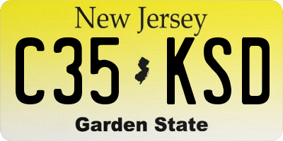 NJ license plate C35KSD
