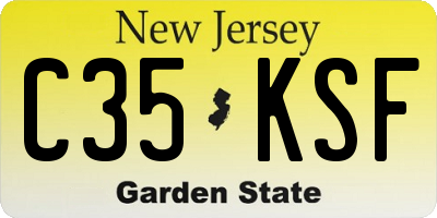 NJ license plate C35KSF