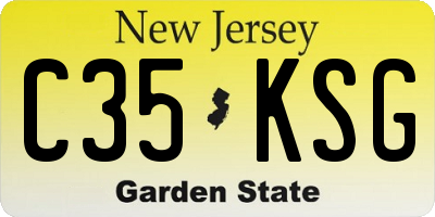 NJ license plate C35KSG
