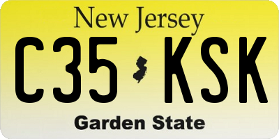 NJ license plate C35KSK