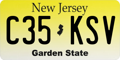 NJ license plate C35KSV