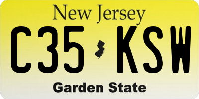 NJ license plate C35KSW