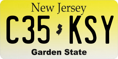 NJ license plate C35KSY