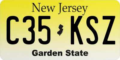 NJ license plate C35KSZ