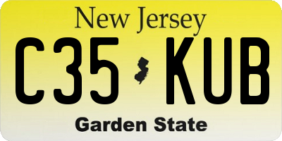 NJ license plate C35KUB