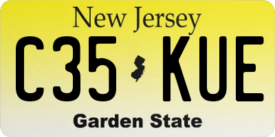 NJ license plate C35KUE