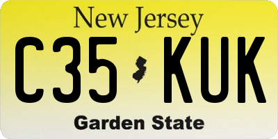 NJ license plate C35KUK