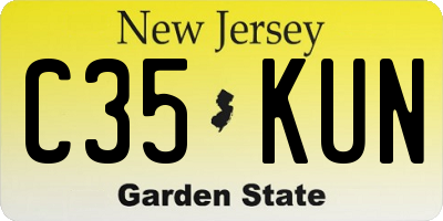 NJ license plate C35KUN