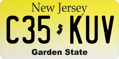 NJ license plate C35KUV