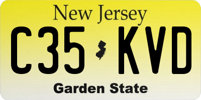 NJ license plate C35KVD