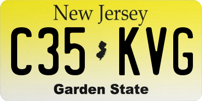 NJ license plate C35KVG