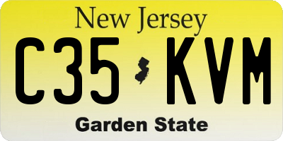 NJ license plate C35KVM
