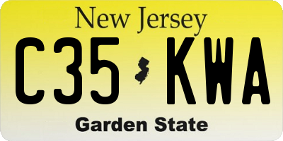 NJ license plate C35KWA