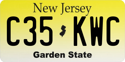 NJ license plate C35KWC