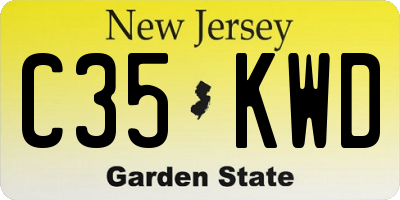 NJ license plate C35KWD