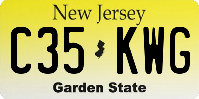 NJ license plate C35KWG